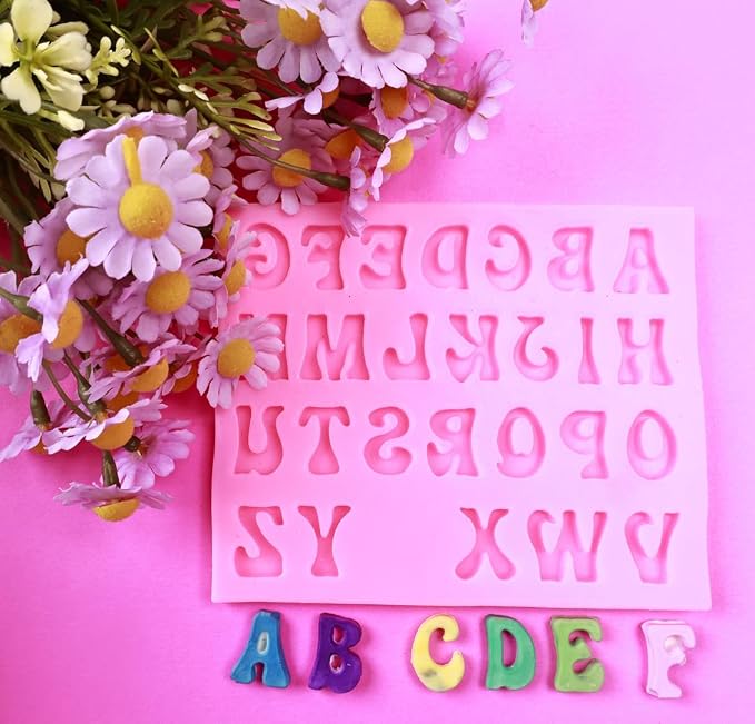 Letters Molds and Numbers Molds, Silicone Fondant Mold Chocolate Molds, 0-9 Number and 26 Letters Silicone Molds for Baking Desserts and Cake Decoration (3 pack) - Image 7