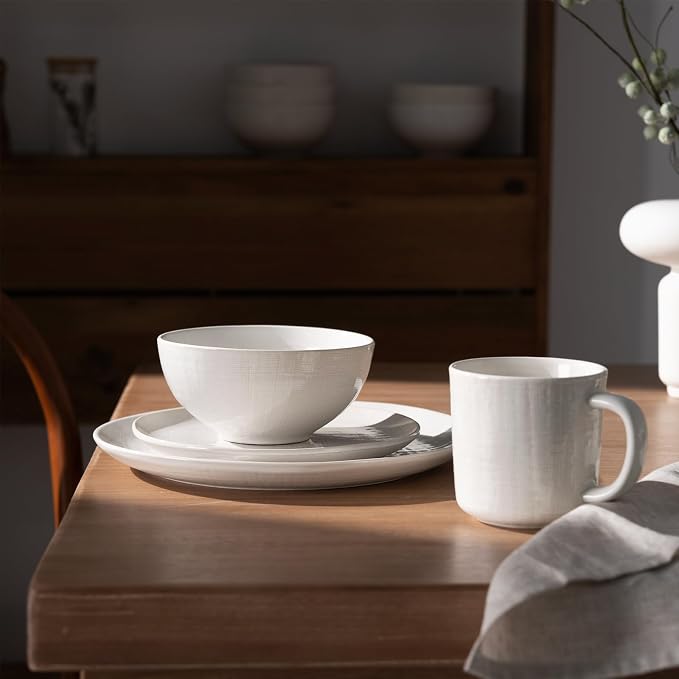 famiware Moonlight Coffee Mug Set of 4, 14oz Mug Set with Linen Finish, Coffee Cup Set with Handle for Latte, Cappuccino, Tea, Hot Cocoa, Microwave and Dishwasher Safe, White - Image 7