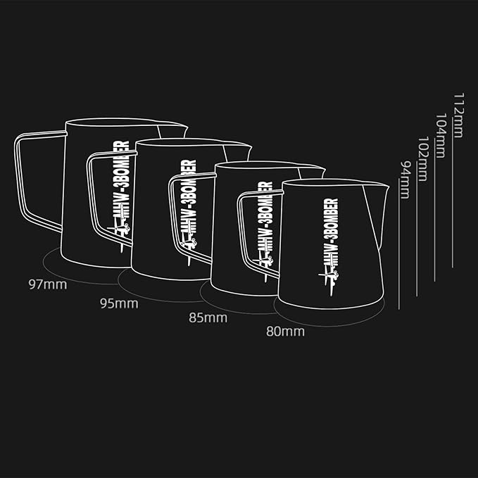 MHW-3BOMBER Espresso Steaming Pitcher Milk Frothing Pitcher Stainless Steel Milk Coffee Cappuccino Latte Art Barista Cup (Origin White, 16.9 Ounces), P5793-OS