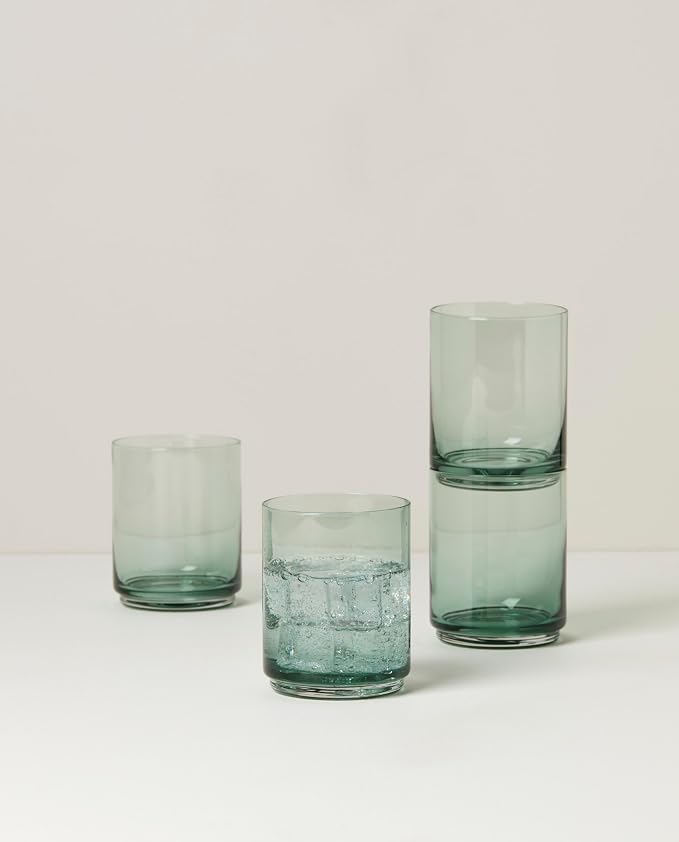 Lenox Tuscany Classics Stackable Drinkware, Glass, Dishwasher Safe, Tall Glasses, Set of 4, Green (4 Piece) - Image 3