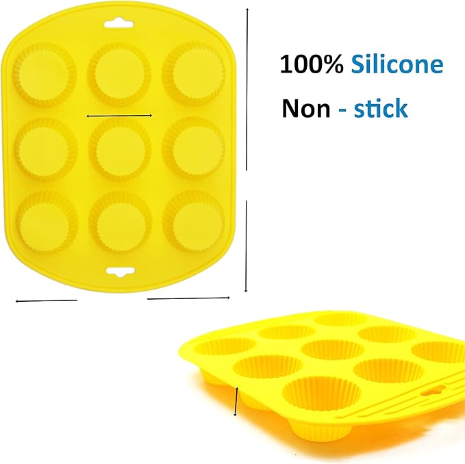 X-Haibei Round Cupcake Silicone Mold Pan - 2.3-Inch Cavity for Baking, Jello, Gelatin, Muffins, Wax Tarts & Soap Making