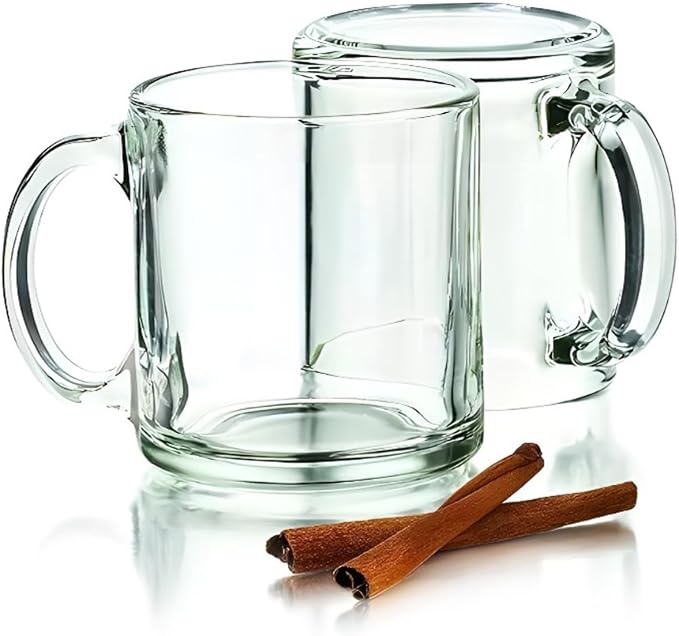 Bexter Pack of 2 Clear Glass Coffee Mugs – 13 oz Heavy-Duty Thick-Walled Cups for Hot Beverages – Durable, Elegant, Heat-Resistant Glassware for Coffee, Tea, Lattes, and More - Image 9