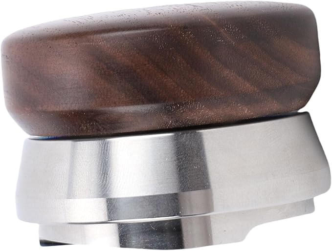 GLOGLOW Tampers Coffee Leveler Coffee Leveling Tool with Stainless Steel Base Walnut Wood Handle for Single Head Machine 53mm Distributor Tamper Adjustable Adjustable