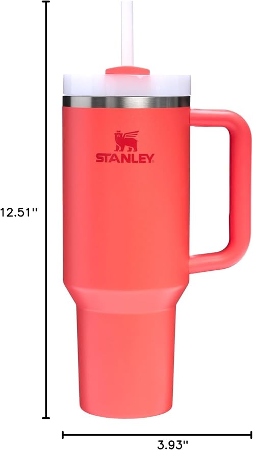 Stanley Quencher H2.0 Tumbler with Handle and Straw 40 oz | Flowstate 3-Position Lid | Cup Holder Compatible for Travel | Insulated Stainless Steel Cup | BPA-Free | Hot Coral - Image 12