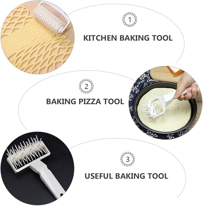 2pcs Pizza Dough Roller Pin Pizza Hole Puncher for Kitchen Baking Tool Easy to Use Practical Pp Material for Crust Preparation - Image 9