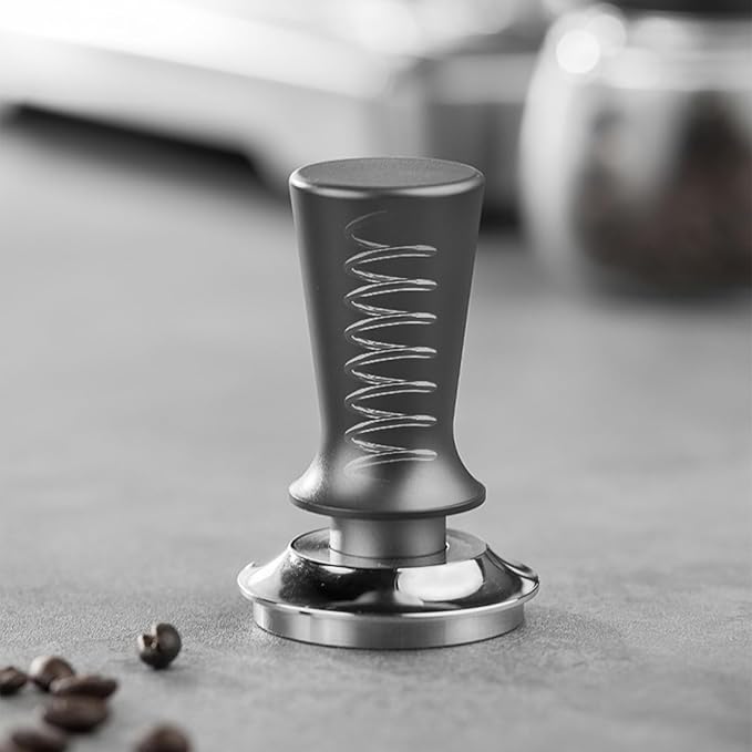 51mm Coffee Distributor and Tamper, Stainless Steel Coffee Tamper 51mm with Aluminum Alloy Handle, Professional Espresso Distributor Leveler Tool, Spring-loaded Tamper