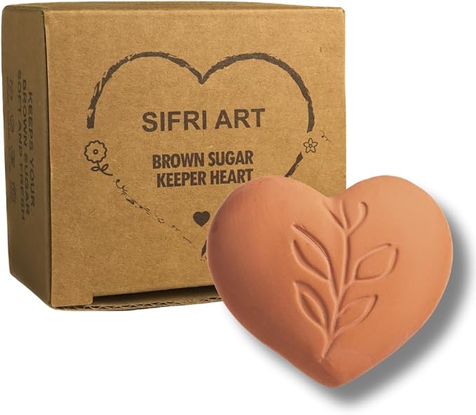 Sifri Brown Sugar Keeper – 3D Terracotta Clay Softener, Unique Moisture Holder for Baking Essentials Like Cookies, Marshmallows, Herbs (1, Heart) - Image 5