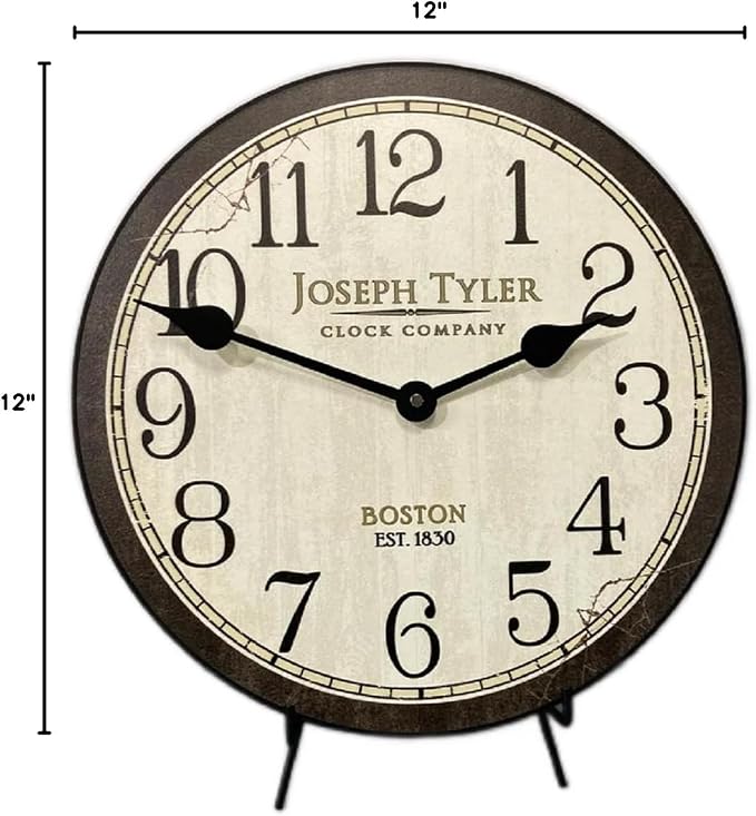 The Big Clock Store Mercantile Wall Clock | Handcrafted in USA | Silent Non-Ticking Mechanism | Beautiful Color | Rustic Decor for Living Room | Battery Operated (12-Inch) - Image 8