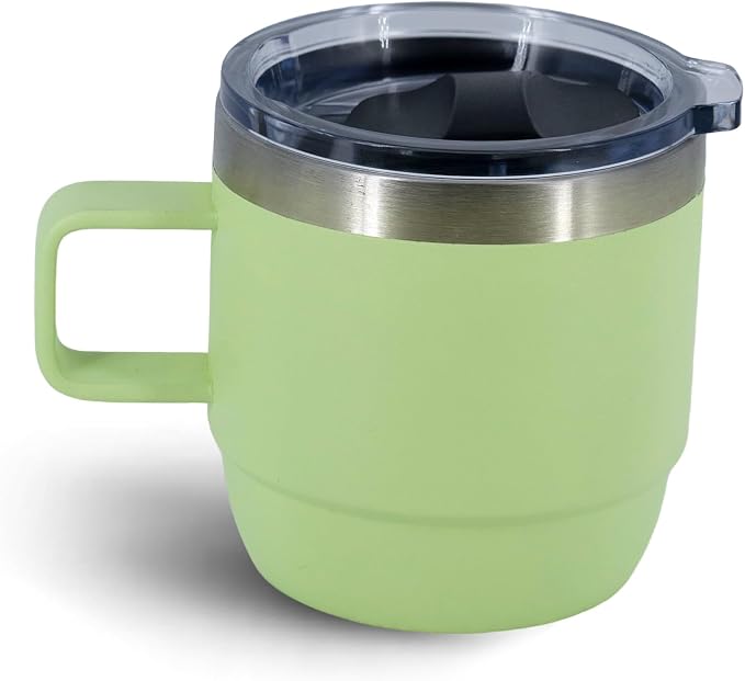 10 oz Stackable Mug, Stainless Steel cup with handle, Vacuum Insulated Espresso/Coffee Mug, shot Glass Set for 1-Piece Set for Coffee, Spirits, Wine, Tea- Key Lime - Image 7
