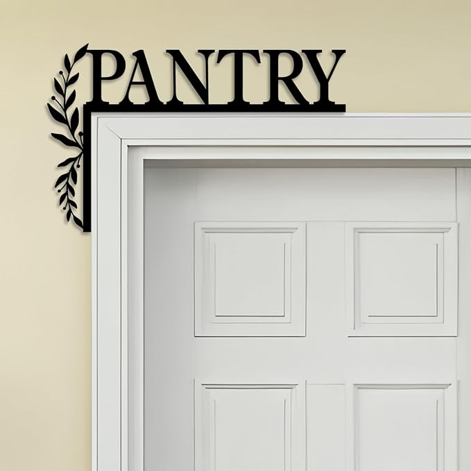 LIYOUYA Metal Pantry Flower Door Topper, door Sign, Door Corner Decor, Black Metal Wall Art, Simple Home Decor - For Kitchen (Black) - Image 8