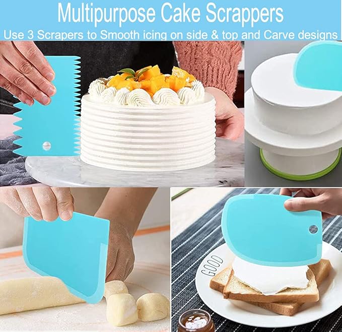 15 Pcs Cake Decorating Baking Syringe Tool Kit, Cupcake Filling Injector with Icing Nozzles Cream Scrapers Nozzle Brush Flower Nail Lifter Scissors Pastry Frosting Gun Piping Kit for Cookies