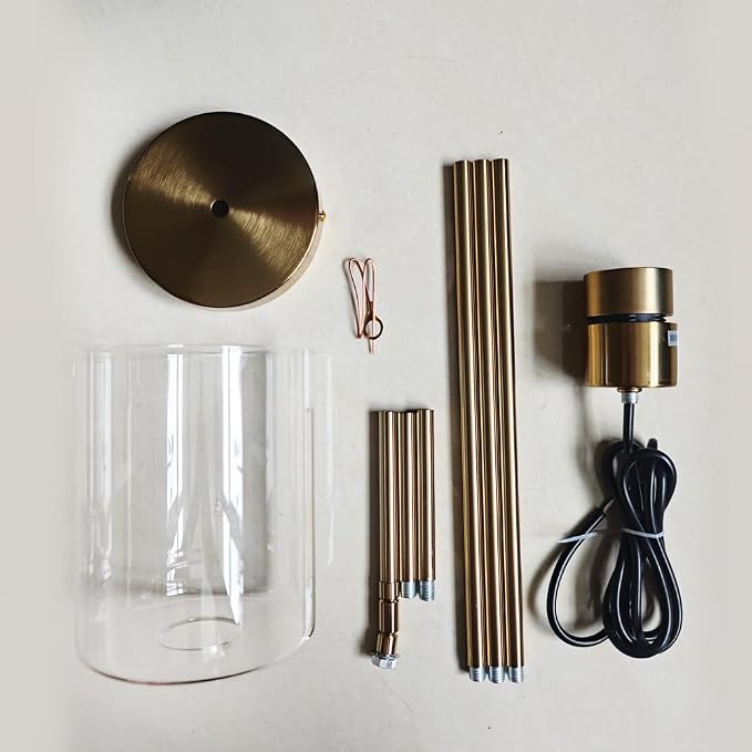 Brass Pendant Lights Kitchen Island - Gold Clear Glass Pendant Light Fixture Multiple Stems Rods 3 Units 12 Inch 3 Units 4 Inch (3 Pack Brass) - Image 9