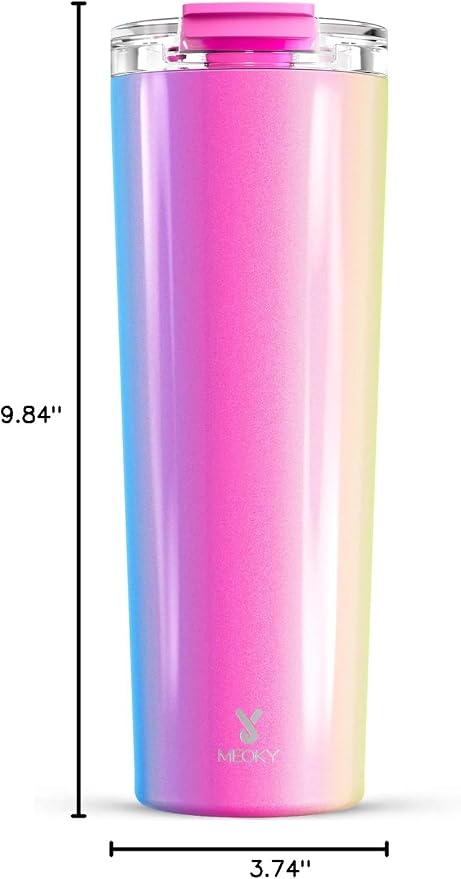 Meoky 30 oz Insulated Travel Coffee Mug: Leak Proof Lid, Carnival | Stainless Steel Coffee Tumbler, Keeps Hot for 8 Hours or Cold for 24 Hours, Fits in Car Cup Holder, BPA Free - Image 9