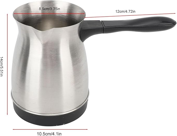 Electric Turkish Coffee Maker Stainless Steel Coffee Machine 600ml Multifunctional Pot for Tea and Milk One Button Operation Anti Scald Handle for Home Office - Image 9