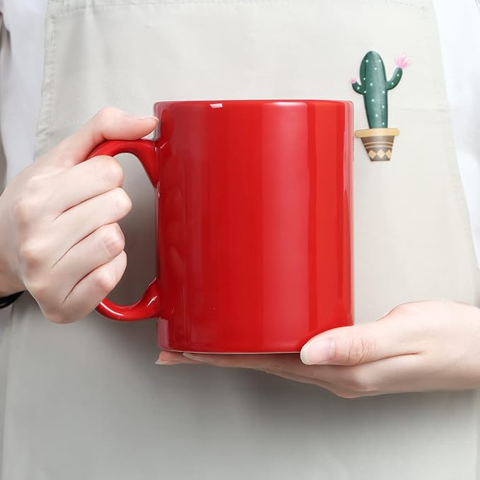 Large Coffee Mugs, 22 OZ(650ml) Extra Coffee Mug Set of 2, Smooth Ceramic Boss Cups, Big Capacity and Large Handle, for Dad Men, Red - Image 7