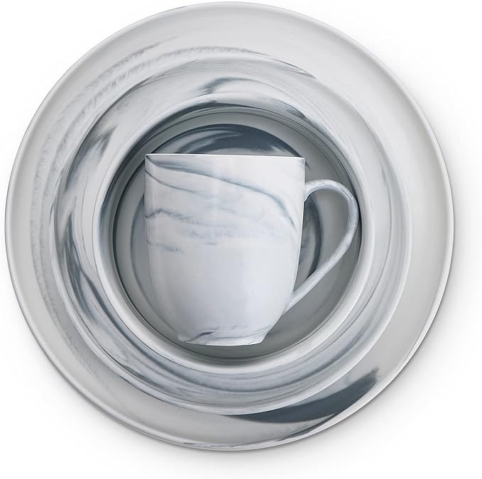 Stone Lain Brighton 16-Piece Dinnerware Set Porcelain, Gray - Image 9