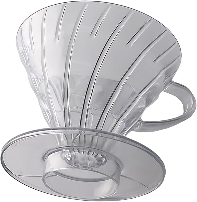 Pour Over Coffee Maker, Single Cup Plastic Coffee Dripper, Manual Porcelain Slow Brewing Accessories for Travel, Camping, Office, Home, Cafe, Coffee Gifts (Clear, Large)