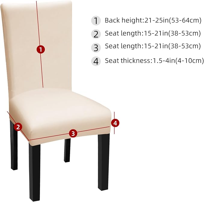 Fuloon 4 Pack Super Fit Stretch Removable Washable Short Dining Chair Protector Cover Seat Slipcover for Hotel, Dining Room, Ceremony, Banquet Wedding Party - Image 5