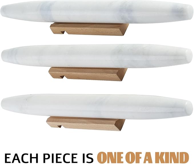 African Natural Marble French Rolling Pin, 16inch Non-Stick Rolling Pin for Baking, Dough Roller for Pasta, Dumpling, Fondant, Pie, Bread, Pizza, Kitchen Baking Tools(Namib Fantasy) - Image 6