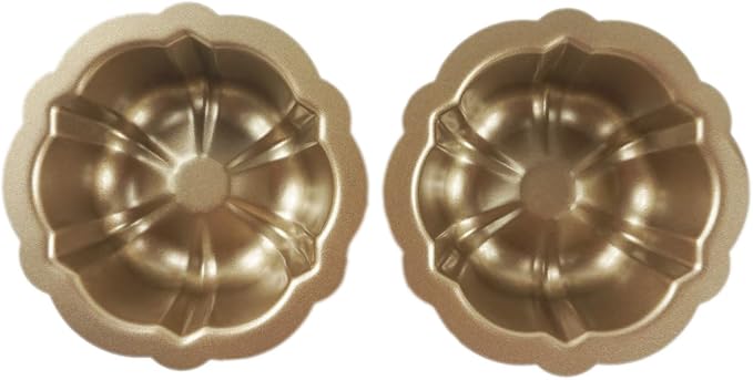 4 Inch Nonstick Mini Fluted Cake Pans, Pumpkin Baking Mold, Gold | 10 Pack Carbon Steel Fluted Tube Metal Round Cake Pan for Jello, Cupcake, Muffin, Brownie - Image 6