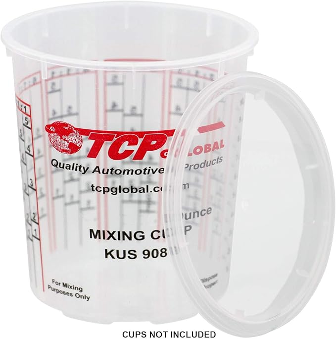 Custom Shop Paint Mixing Cup Lids Only (Box of 50) 1/2 Pint Size - Exclusively Fits Custom Shop/TCP Global Cups, 8 Ounce Size - Auto Paint Cup Lids for Acrylic Paints & Epoxy Resin Containers