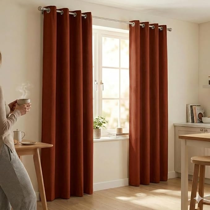 Urban Villa Cotton Grommet Curtains 52x96 (2 Panels) Orange - Image 9