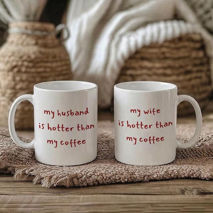 Funny Husband & Wife Coffee Mugs Set 11oz, Couple Gifts for Husband & Wife | Novelty Wedding Anniversary Mug Gift for Couple Him Her, Mr & Mrs Gifts - Image 6
