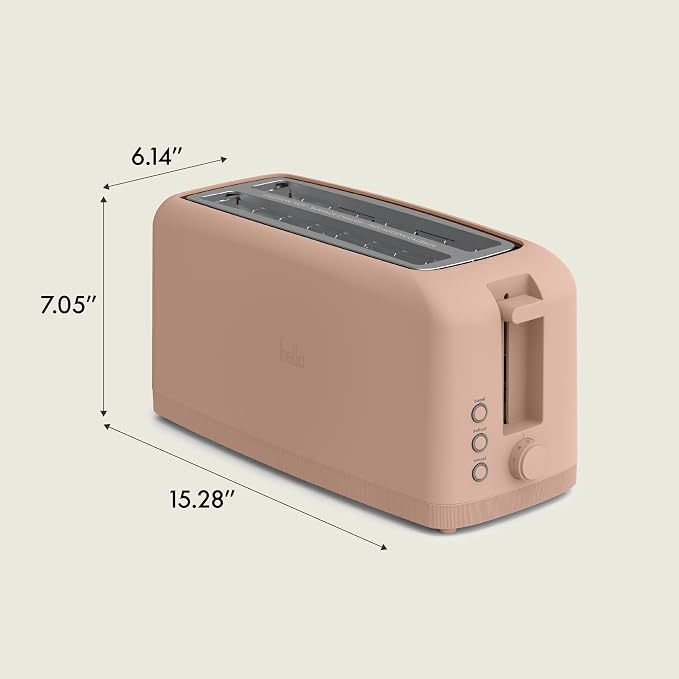 bella 4 Slice Slim Toaster, Fits-anywhere™ Kitchenware, 6 Setting Shade Control with Reheat & Cancel Buttons, Fits Sourdough, 10” Long Slot, Anti Jam & Auto Shutoff, 900 Watt, Blossom - Image 9