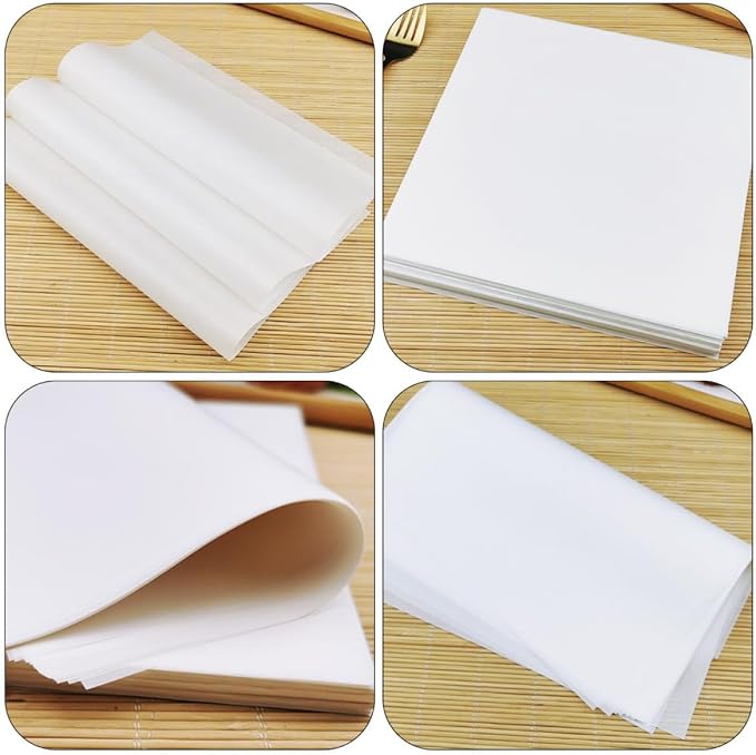 ibasenice 500pcs Non-stick Food Wrapping Paper 8 Inch Square Baking Oil Absorbing Pads for Cake and Bread, Disposable Greaseproof Kitchen Parchment Sheets for Baking and Frying Snacks - Image 9