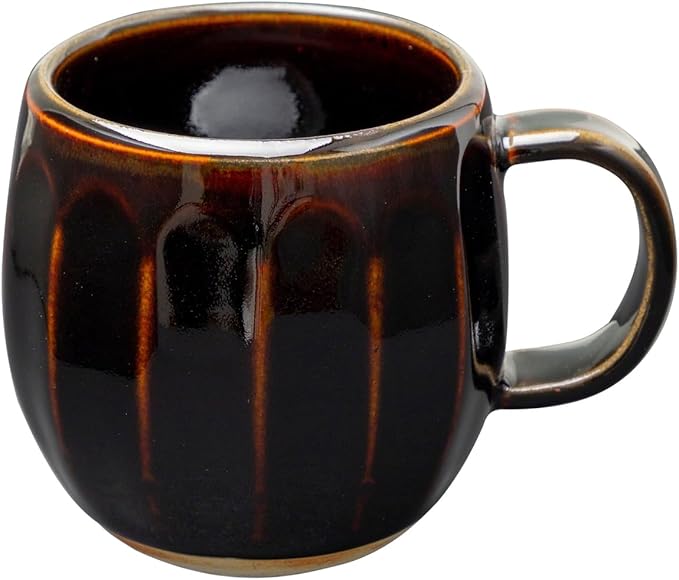 Asayu Japan Ceramic Coffee Pour Over Maker Set in Chocolate Brown, Slow Brewing Paper Filter Holder and Dripper with 3 Holes for Coffee and Tea (Complete 2PCS Set)