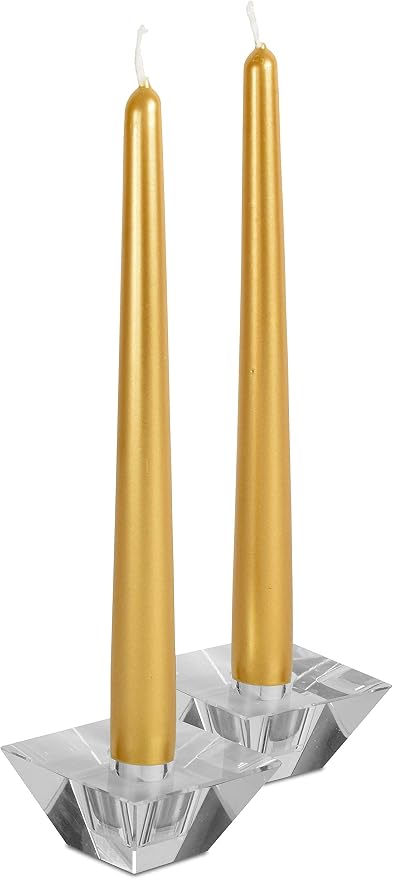 12 Pack Tall Taper Candles - 12 Inch Metallic Gold Dripless, Unscented Dinner Candle - Paraffin Wax with Cotton Wicks - 10 Hour Burn Time - Image 8