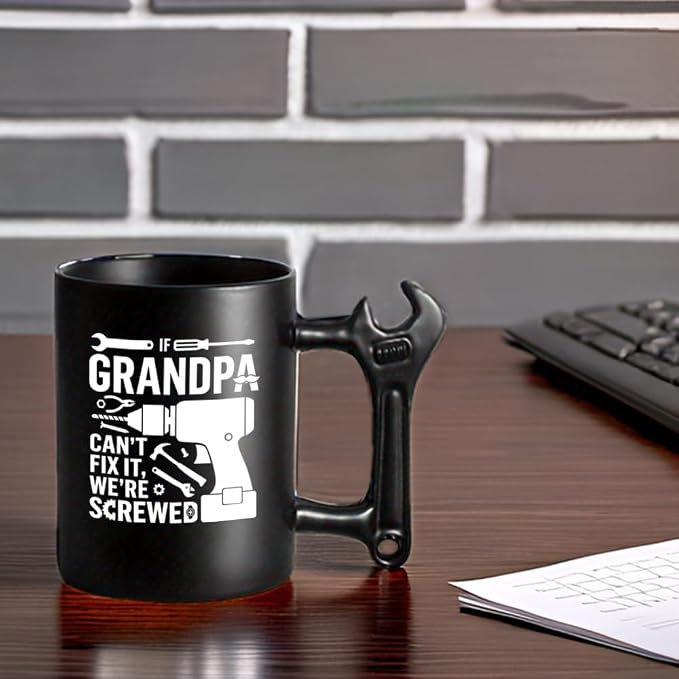 LOZACHE Funny Coffee Mug with Wrench Handle for Grandpa, Novelty Fathers Day Christmas Birthday Gifts for Grandpa Uncle Husband Brother Mechanic Tea Mug Present - Image 9