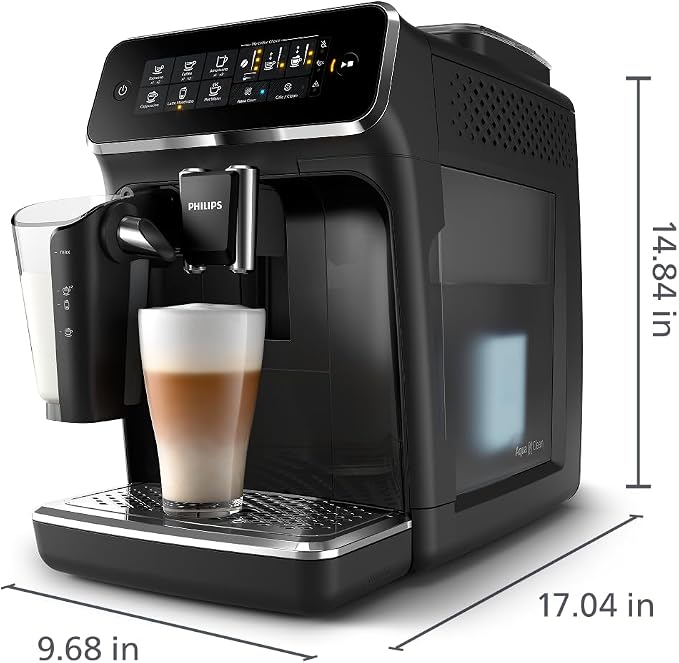 Philips 3200 Series Fully Automatic Espresso Machine, LatteGo Milk Frother, 5 Coffee Varieties, Intuitive Touch Display, 100% Ceramic Grinder, AquaClean Filter, My Coffee Choice, Black (EP3241/54) - Image 10