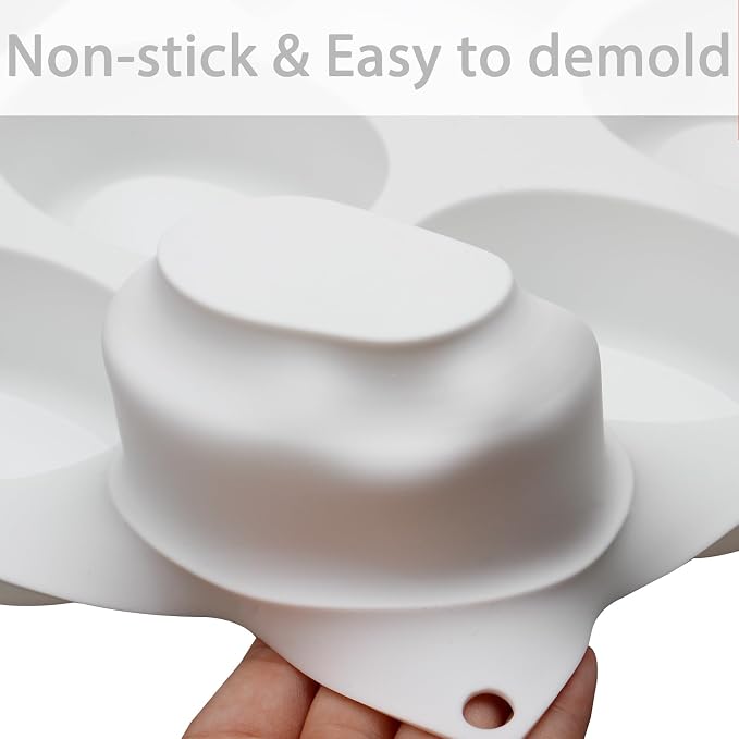 8-Cavity Oval Silicone Financier Mold for Baking Eclairs | 29.2 x 20.7 cm Size, 8 Cavities, Eclair & Canele Use, Non-Stick Surface, Flexible Release - Image 9