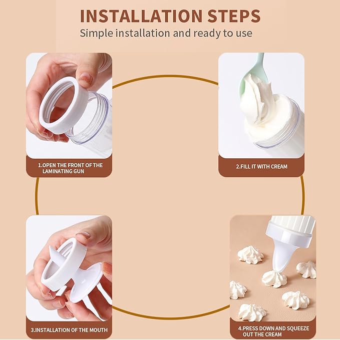 Cake Decorating Syringe Set, Cookie Press Maker Discuits Mold Icing Frosting Piping Cupcake Filling Injector with 6 Funnel Icing Nozzles, 12 Cookie Decorating Kit for Cake Cookies Decoration