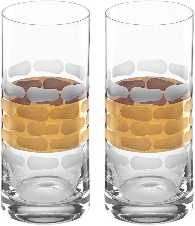 Michael Wainwright Truro Gold Highball Glasses Set of 2, 6.3-Inch by Michael+Wainwright