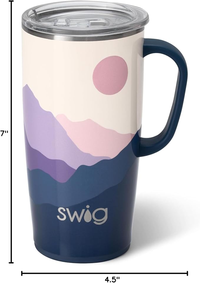 Swig Life 22oz Insulated Travel Mug with Handle & Lid, Moon Shine | Triple Insulated Stainless Steel - Handle & Lid Included - Keeps Coffee Hot or Cold - Cup Holder Friendly - Image 8
