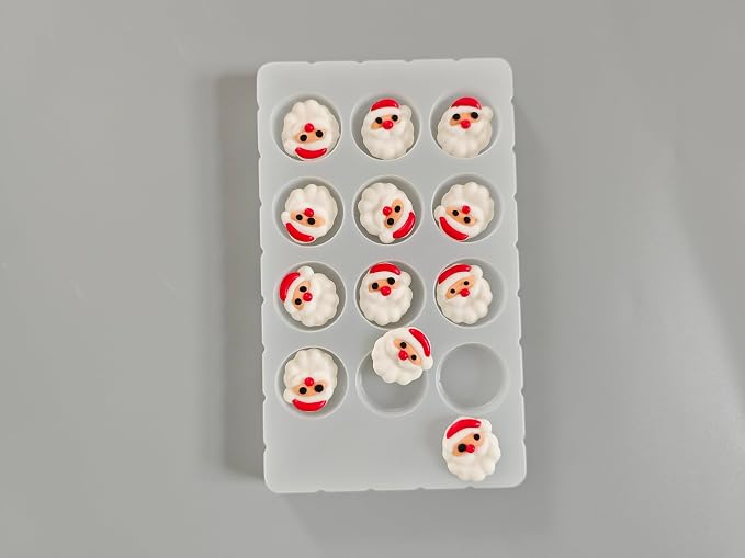 Edible Christmas Themed Sugar 12 pcs Santa Claus cake decorations, cupcake toppers, perfect Icing Cookies decro for Xmas Gingerbread House, Macaron and Cakecicles Decorating - Image 4