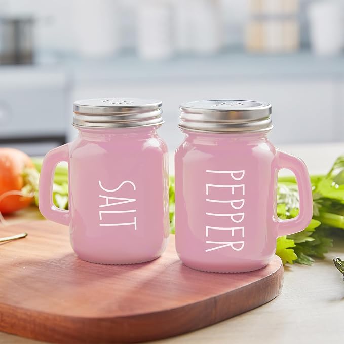 Pink Salt and Pepper Shakers Set - Pink Kitchen Accessories - Pink Kitchen Decor - 4 oz Glass Salt and Pepper Set for Cooking Table, RV, BBQ, Easy to Clean & Refill - Image 7