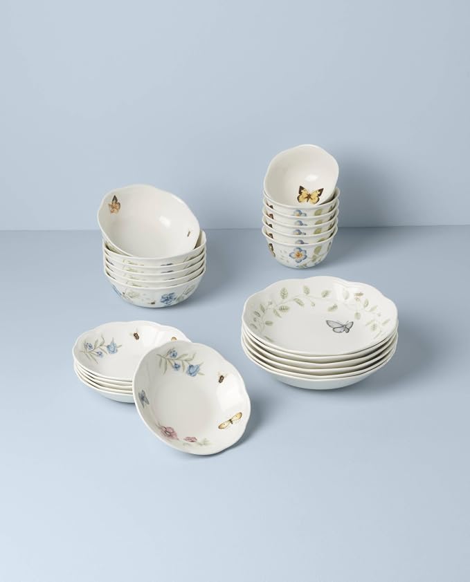 Lenox Dinnerware Set, Butterfly Meadow 24-Piece Bowls Set, Service For 6, Elegant Porcelain Dinnerware, Microwave And Dishwasher Safe, Dish Set, Plates & Dishes, Ramen Bowl (Assorted, 24 Piece) - Image 5