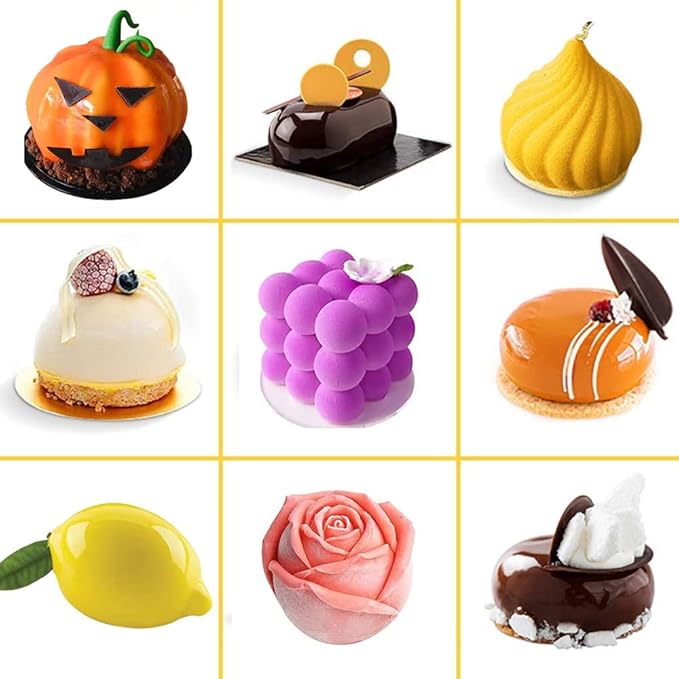 Tall Cylinder Silicone Molds for Baking Mousse Cake, 3D Silicone Baking Molds for Cakes, Brownie, French Dessert Mold for Pastry, Ice Cream, Cake Decoration(8-Cavity)
