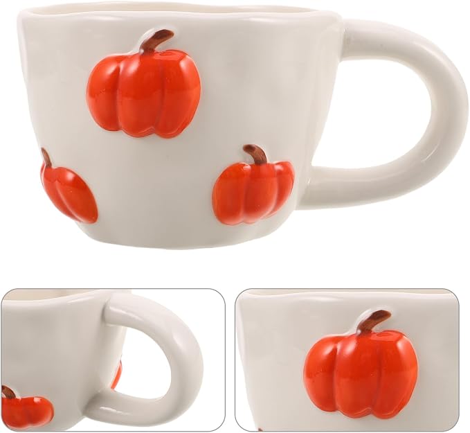 ABOOFAN Ceramic Pumpkin Coffee Mug with Handle - Novelty Coffee Cups for Tea Milk Cocoa Fall Halloween Decor Home Office Drinkware 5.90 X 3.93 X 2.75 inch - Image 9