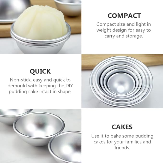 6pcs Aluminium Alloy Baking Tool Muffin and Tartlet Cake Molds with Superb Heat Conductivity and Easy to Demould Design for DIY Pudding Cake Baking and Dessert Preparation - Image 9
