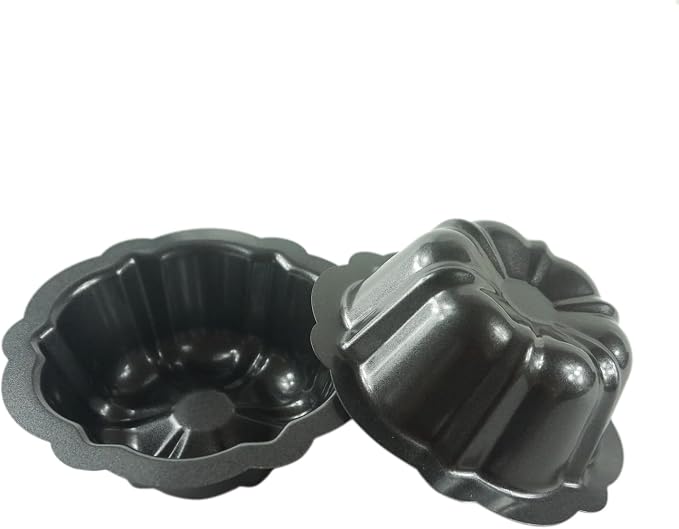 4 Inch Nonstick Mini Fluted Cake Pans, Oven Baking Pumpkin Mold | 10 Pack Carbon Steel Fluted Tube Metal Round Cake Pan for Jello, Cupcake, Muffin, Brownie - Black - Image 5