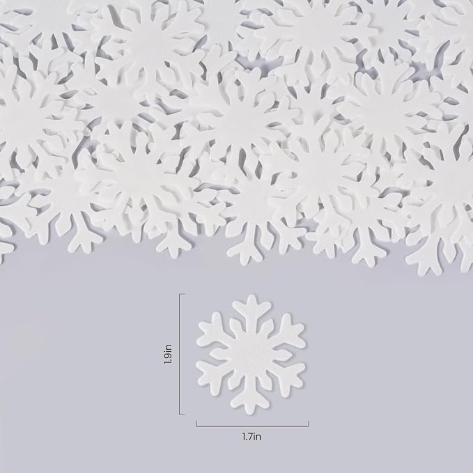 Edible Snowflakes for Cake Decorating, 50 Pcs White Snowflakes Wafer Paper, Edible Snowflakes for Cake, Macaron, Cakecircle, Cupcake, Ice Cream Topping - Image 3