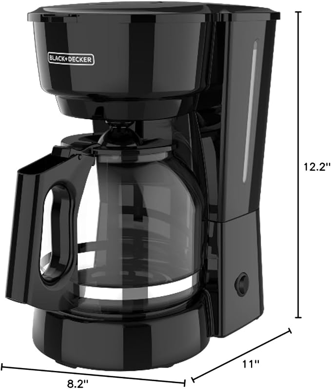 BLACK+DECKER 12-Cup Coffee Maker with Easy On/Off Switch, Easy Pour, Non-Drip Carafe with Removable Filter Basket, Vortex Technology, Black (Pack of 4) - Image 11