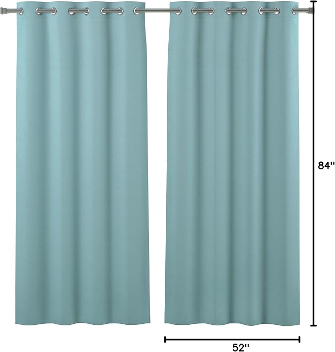 Urban Villa Cotton Grommet Curtains 52x84 (2 Panels) Aqua - Image 10