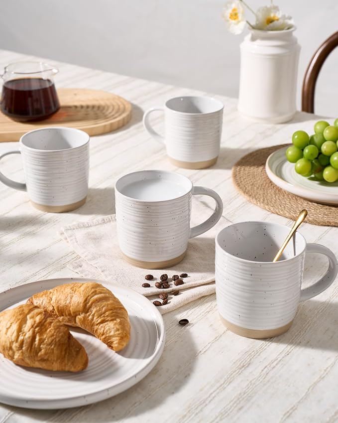 famiware Coffee Mugs Set of 4, 13 oz Mug Set, Ceramic Cup Set with Handle for Coffee, Tea, Cocoa, Milk, Constellation Series, White - Image 7