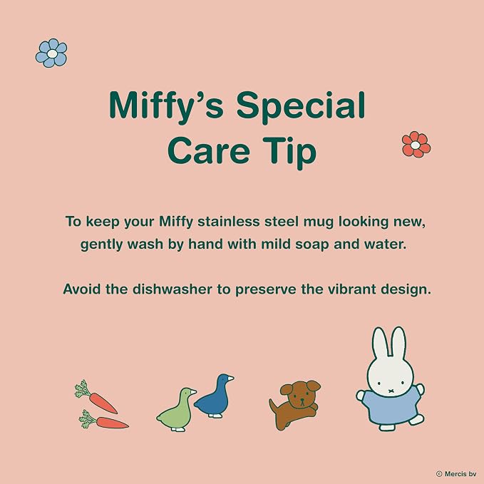 Dragon Glassware | Miffy Stainless Steel Camp Mug with Lid, 12 oz - Green | Nijntje Insulated Camping Mug For Coffee, Tea, Matcha & Hot Beverages; Miffy Mug with Lid - Image 8