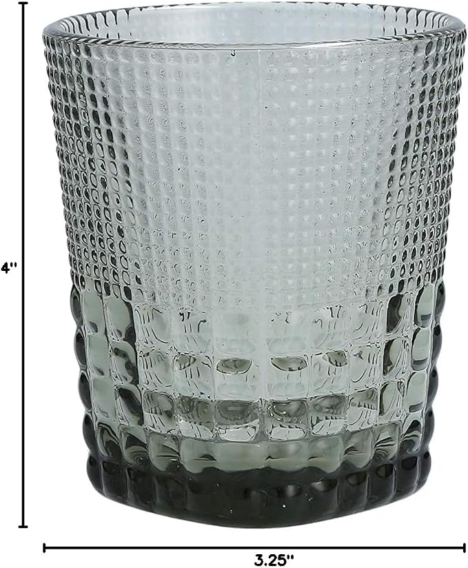 Fortessa Malcolm Double Old Fashioned Cocktail Glass 6 Pack, 11.5-Ounce, Smoke Gray - Image 7